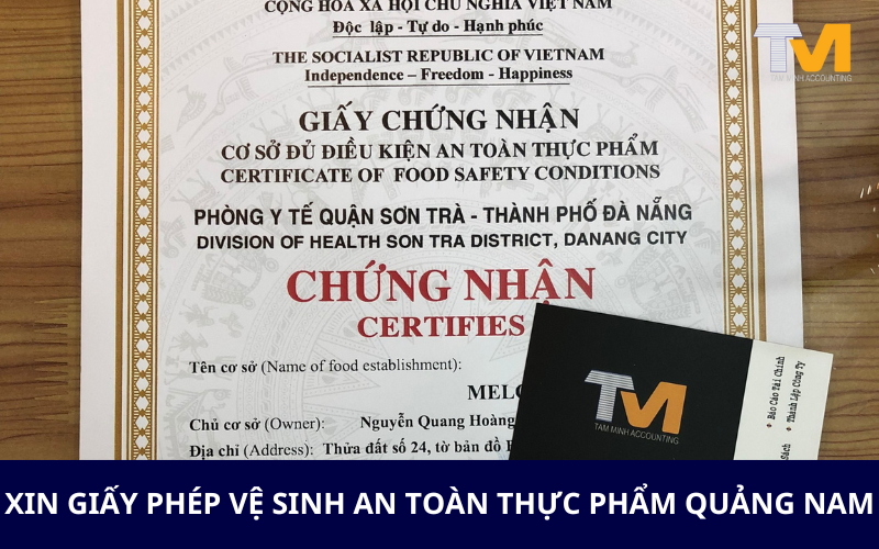 Xin giấy phép vệ sinh an toàn thực phẩm Quảng Nam