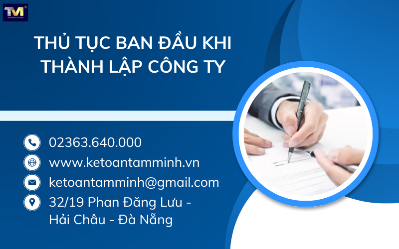 thủ tục ban đầu khi thành lập công ty