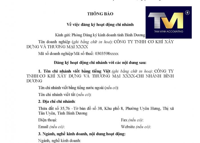 mẫu đăng ký thành lập chi nhánh công ty (5) mẫu đăng ký thành lập chi nhánh công ty (5)