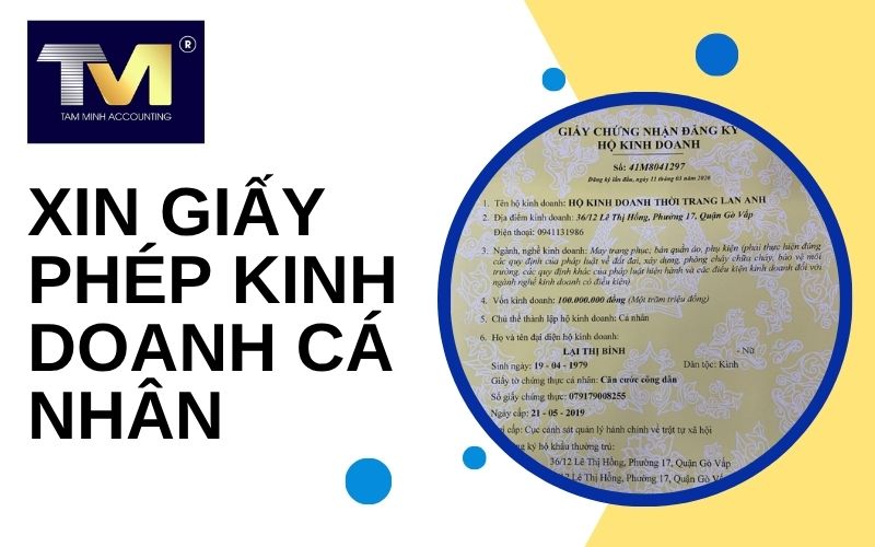 xin giấy phép kinh doanh cá nhân