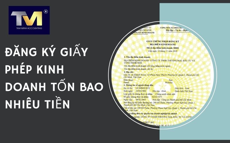 đăng ký giấy phép kinh doanh tốn bao nhiêu tiền