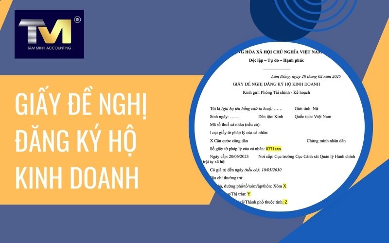 giấy đề nghị đăng ký hộ kinh doanh