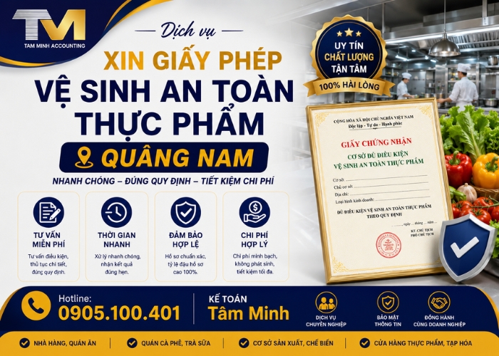 Xin giấy phép vệ sinh an toàn thực phẩm Quảng Nam