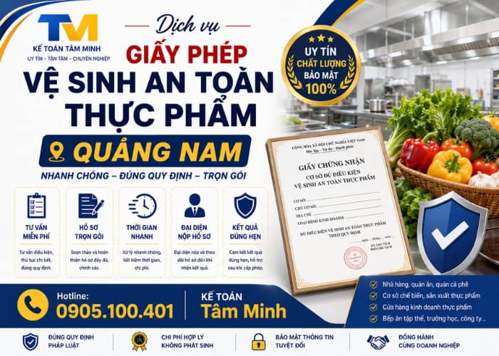 dịch vụ giấy phép vệ sinh an toàn thực phẩm Quảng Nam