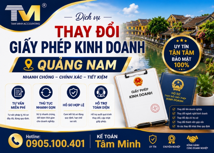 thay đổi giấy phép kinh doanh Quảng Nam